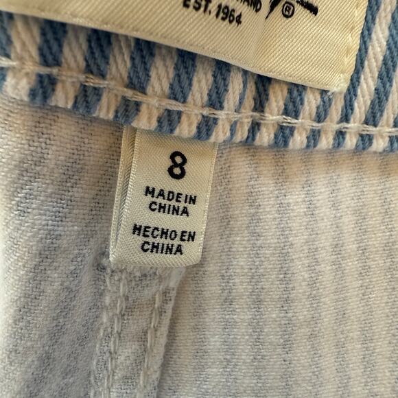 Seven 7 Blue & White Railroad Striped High Rise Denim Jeans Size 8 - Picture 8 of 12